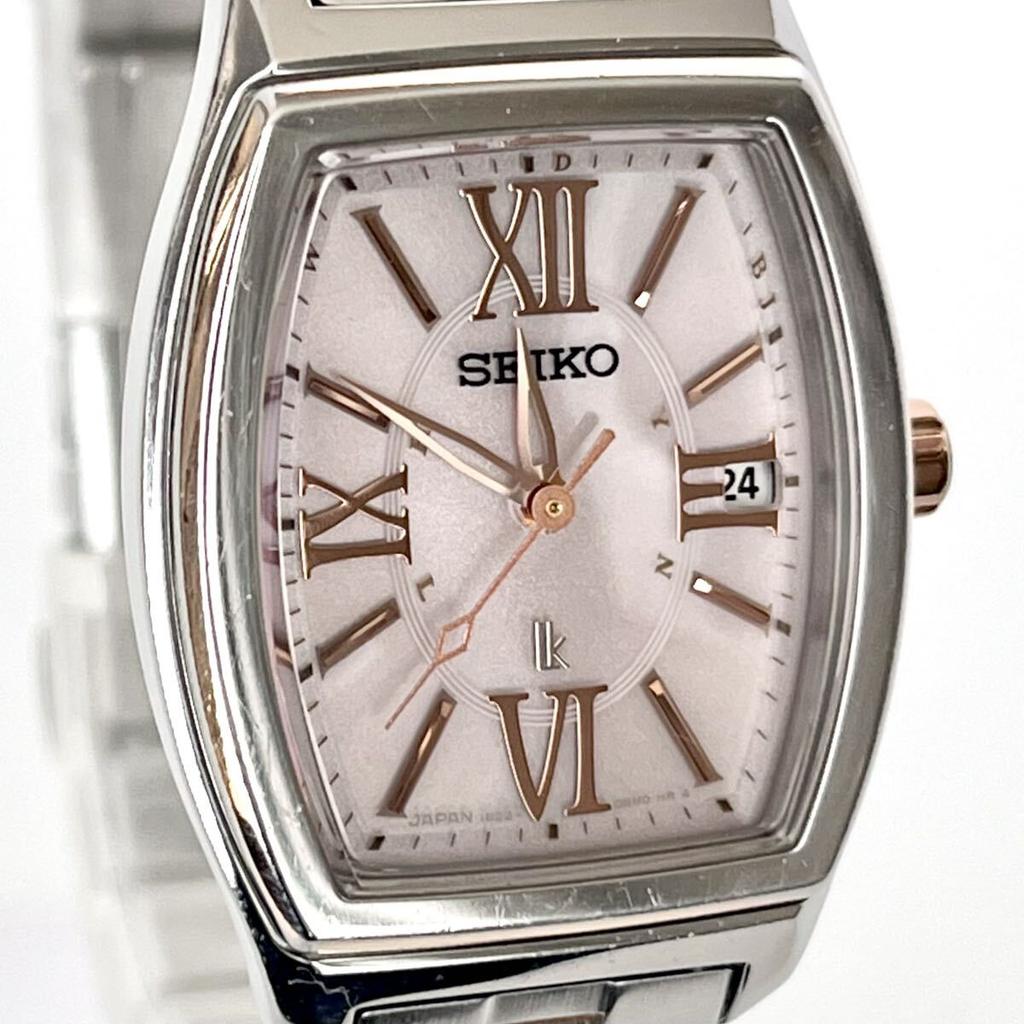 Polished Seiko Lukia Excellent Pink S2337 [Working Condition] Ladies' Watch, Radio-Controlled Solar, Condition, Dial, Gold,