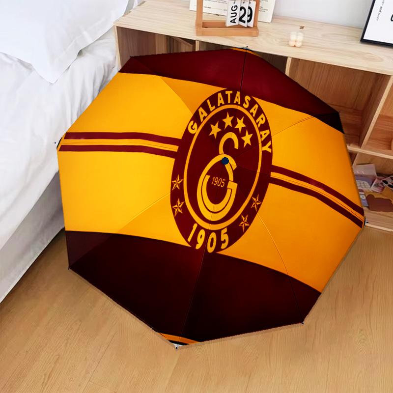 Galatasaray Football Club Automatic Folding Umbrella - 8-Rib Travel Umbrella with Auto Open/Close & Portable Gifts for holidays or birthdays
