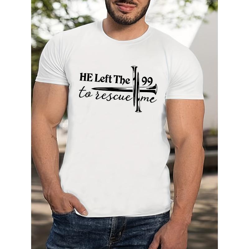 

European Size Fashion Slogan Printed Men s T-Shirt, Men s Summer Clothing, Men s Trend Dress S белый