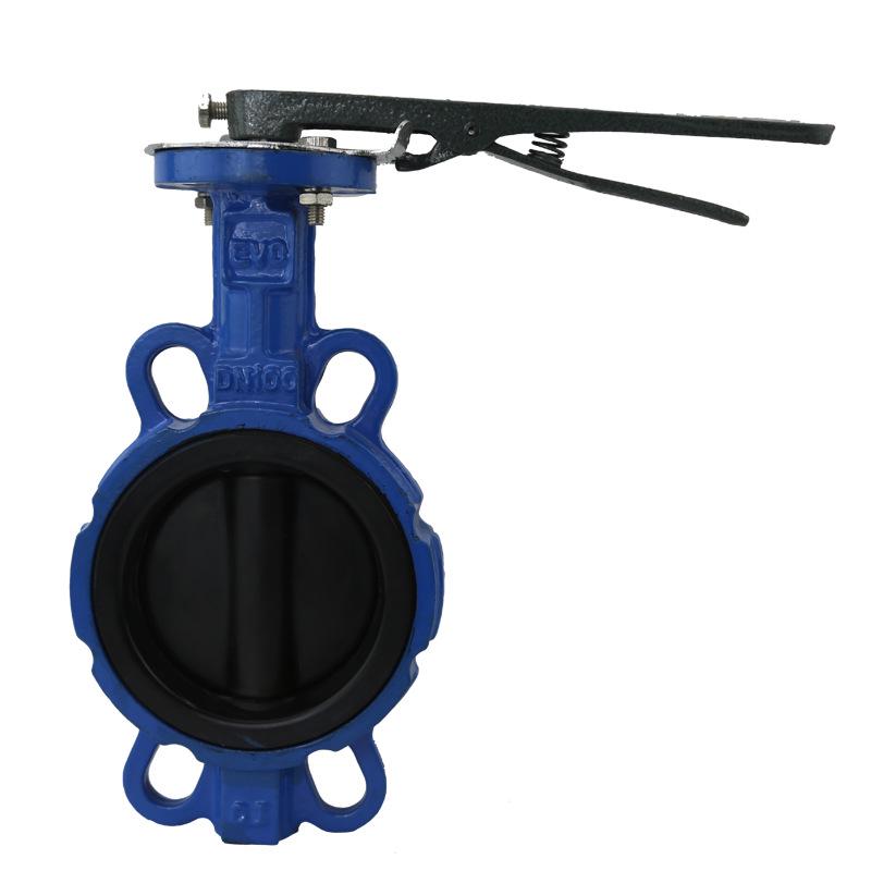 D71X-16 Cast Iron Rubber Lined Wafer Handle Butterfly Valve for Water Supply and Drainage HVAC Systems