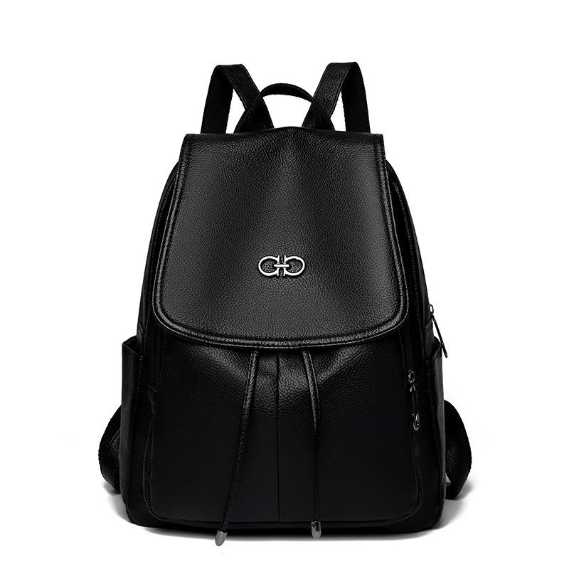 Atmospheric backpack women's new versatile casual Korean version large-capacity soft leather fashion travel women's bag