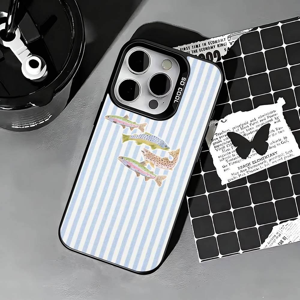 Marine life, crabs, lobsters  Phone Case For iPhone 17,16,15,14,13,12,11 Plus,Pro Max,XS,Colored silver phone case