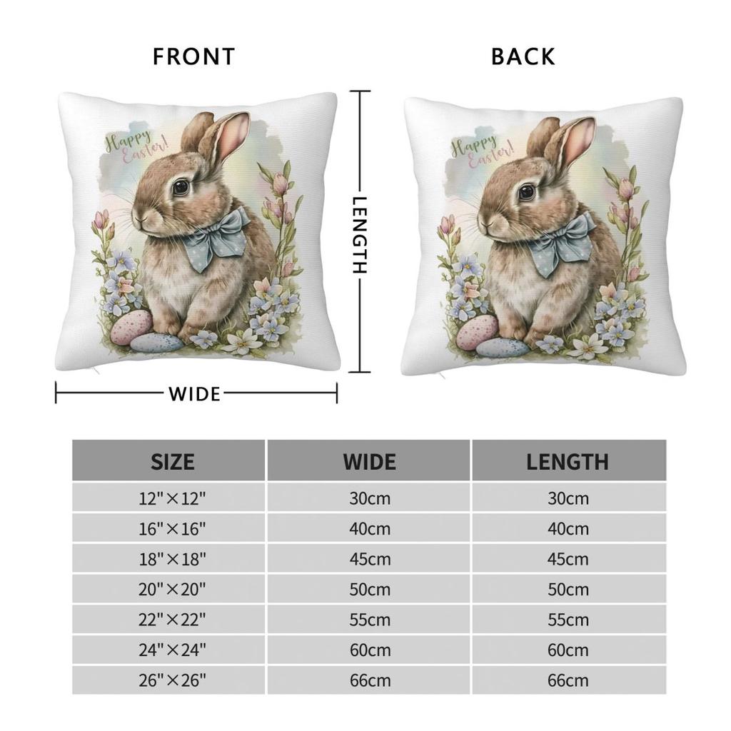 Easter Rabbit Pillow Cover Egg Retro Cute Funny Pillow Case Soft Custom DIY Cushion Cover Pillowcases For Sofa Car Home Decor