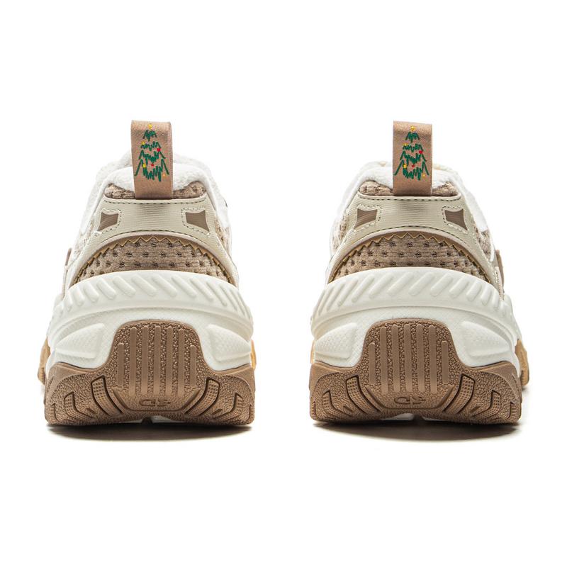 Li Ning Brown Sugar Cushioning Slip Resistant Abrasion Resistant Support Rebound Low top Casual Shoes Women's Khaki AGCV368-5