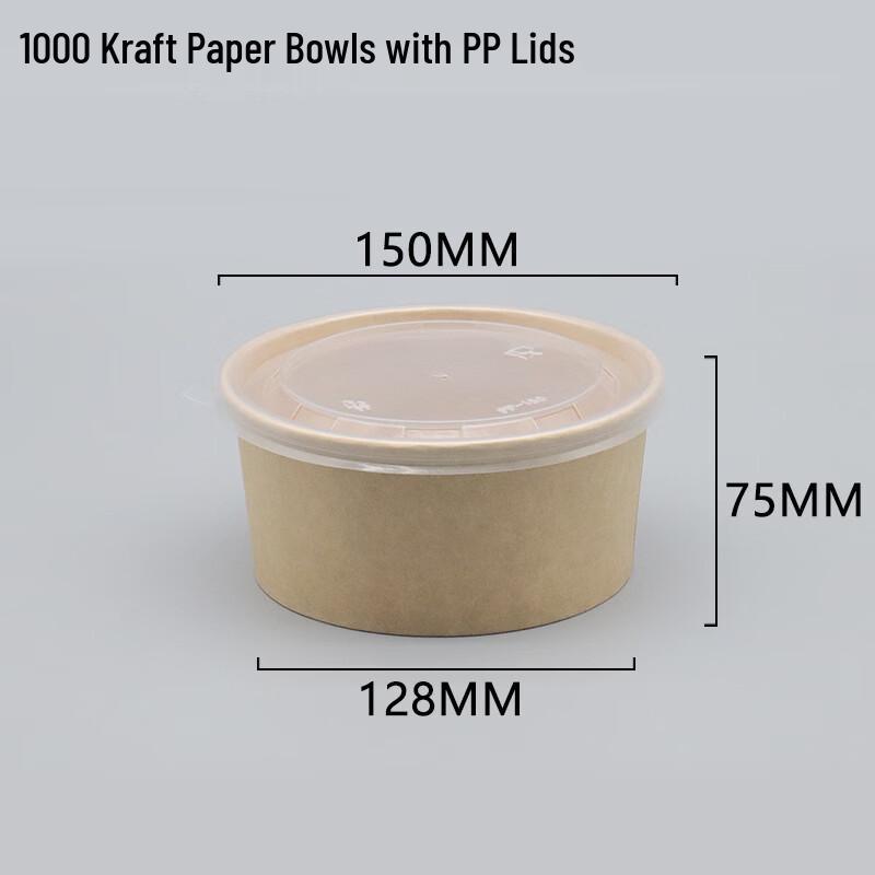 Handon Round Paper Takeaway Boxes with PP Lids