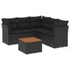 VidaXL Garden Lounge Set with Cushions 6 Pcs, Patio Sofas, Patio Furniture Set, Outdoor Furniture, Black 3255964