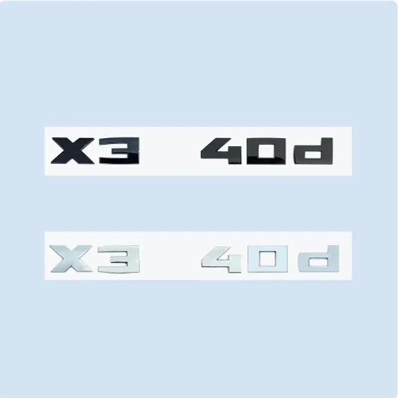 ABS Chrome Black 2.6cm M X3M40i X3M40d M40i M40d X3 Numbers ABS Emblem for BMW X3 SeriesF25 G08 G45 Car Trunk Badge Logo Sticker