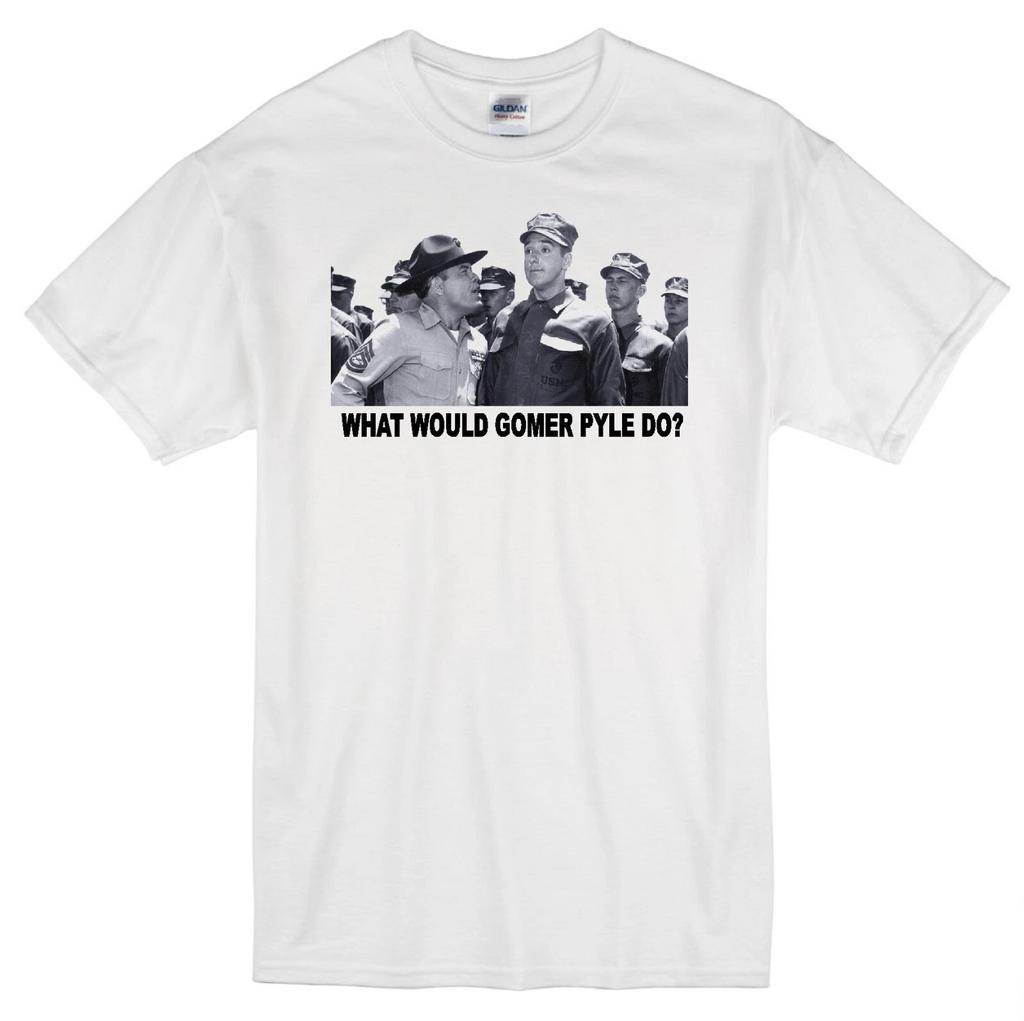 GOMER PYLE WWD? USMC JIM NABORS SERGEANT CARTER MARINES CLASSIC TV WHITE T-shirt Tops Tees Unisex