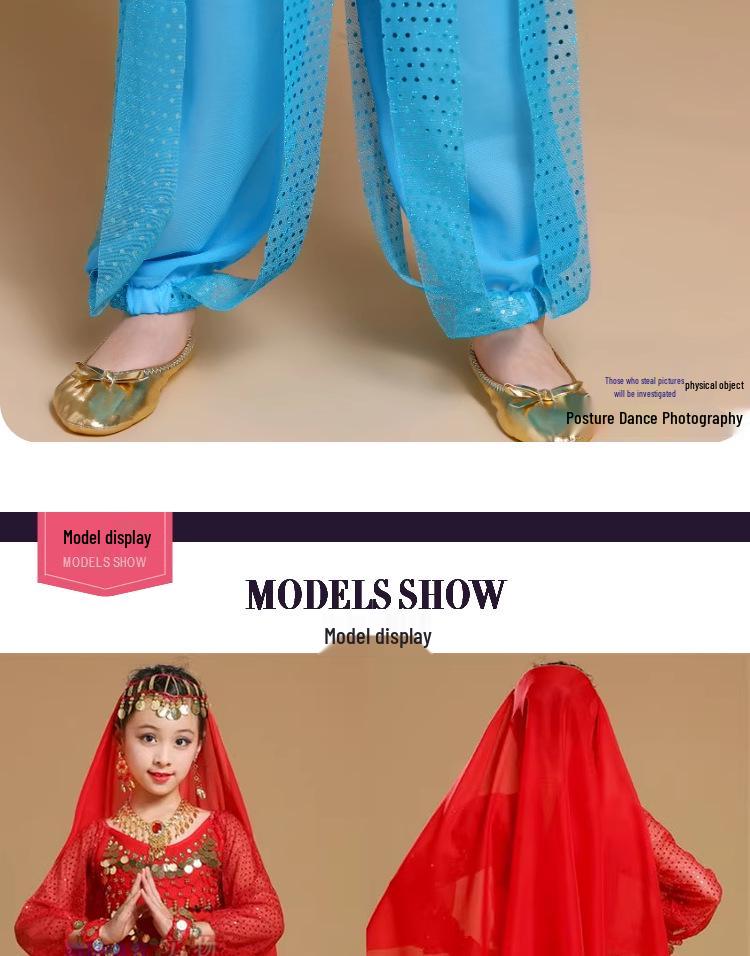 Children's Xinjiang Ethnic Dance Costume for Girls - Toddler Belly Dance Performance Outfit