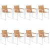 Garden Chairs 8 Pcs with Cushions, vidaXL Solid Teak Wood