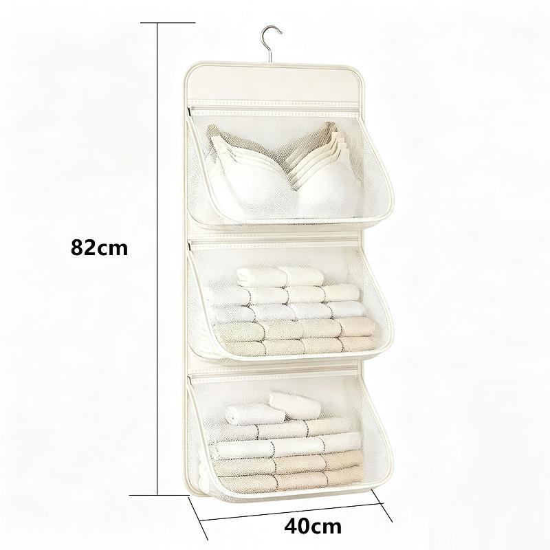 Hanging Mesh Closet Organizer 1/2/3 Tier Breathable Pockets For Storing Underwear Socks And Small Accessories