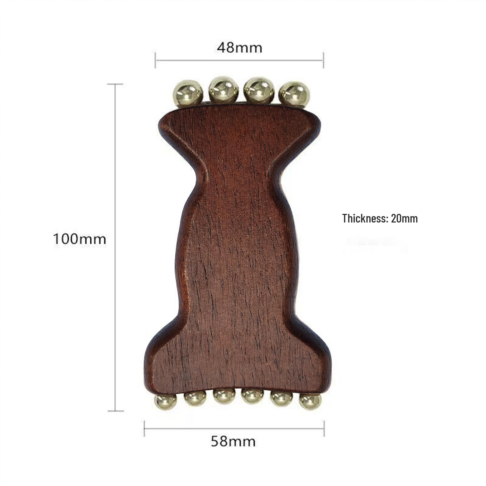 Golden Bead Wood Meridian Brush Facial Lifting Tool & Gua Sha Massager