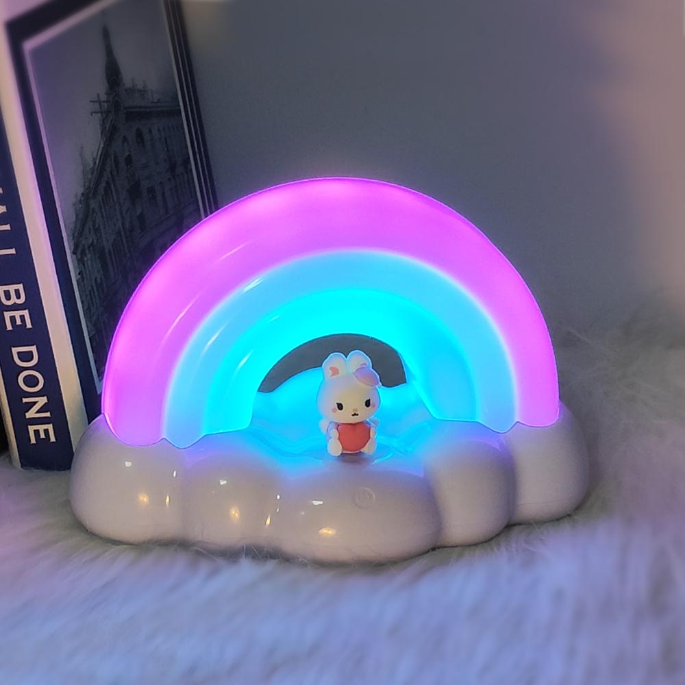 

Светодиодный ночник «Радуга Кролик», перезаряжаемый, 3 режима освещения, радужная градиентная лампа, детский ночной светильник для украшения комнаты