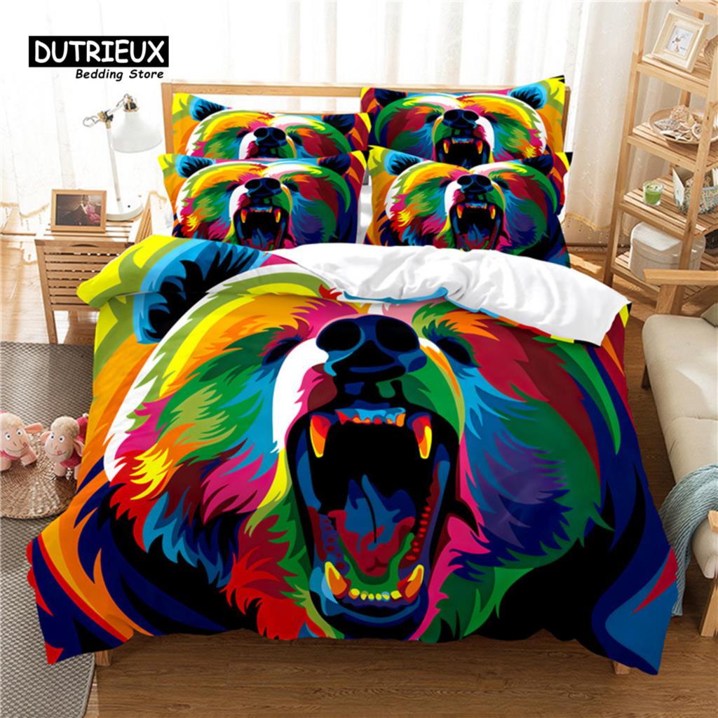 3-teiliges Bettwäsche-Set, Mädchen und Einhorn Bettwäsche-Set, Weiche Bequeme Atmungsaktive Bettbezüge, Für Schlafzimmer Gästezimmer Dekoration