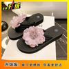 2025 summer thick-soled outer wear versatile muffin bottom flip-flops comfortable non-slip fashion pinch foot beach shoes flip-flops