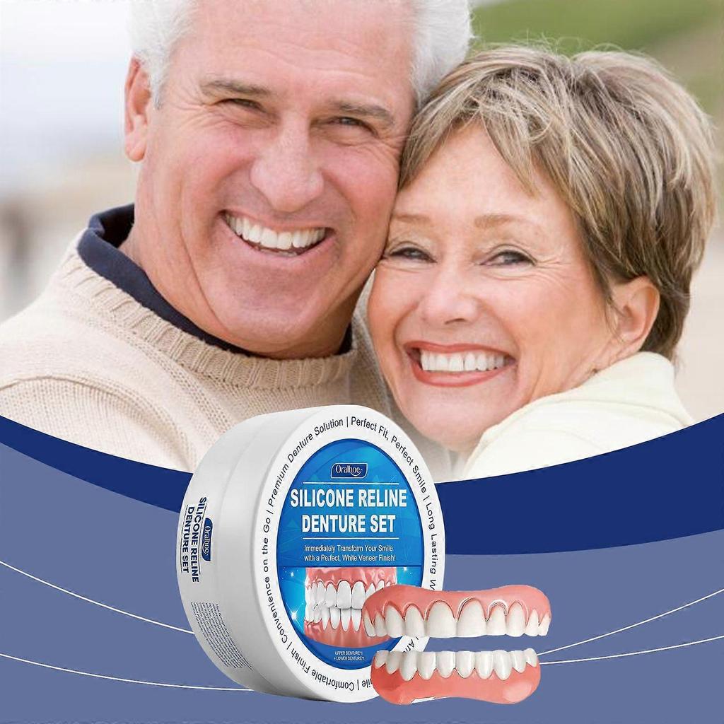 Limited time!!Oralhoe Dentures, Dental Crowns, Cosmetic Crowns, Enhance Smile Beauty, Comfortable Material Care Set