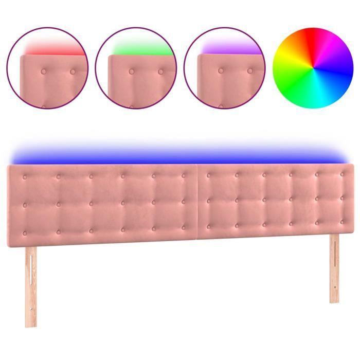 VidaXL LED Headboard Bedroom Furniture Double Bed Accessory Head of Bed Frame Interior Pink 3122111