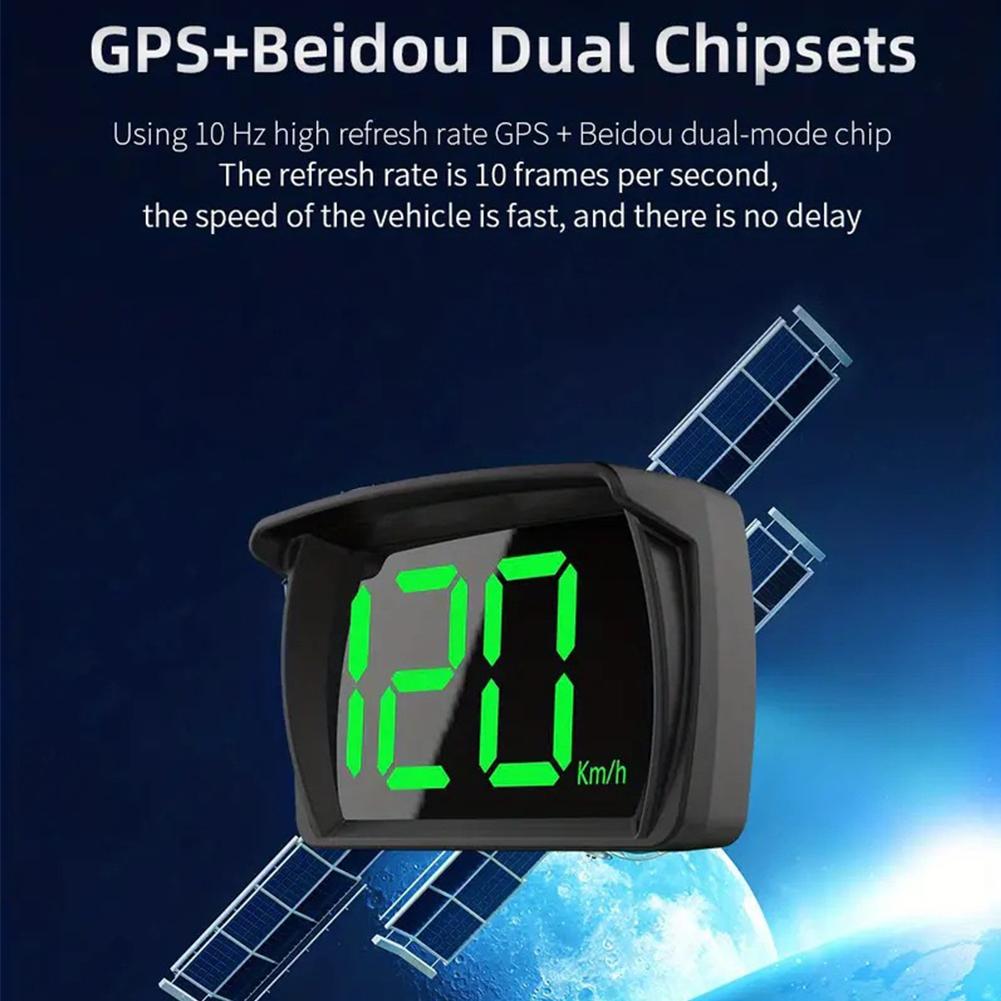 Universal Digital GPS Speedometer Dual Chips KMH/MPH Reminder Meter HD LCD Display Plug And Play Big Font For All Vehicle