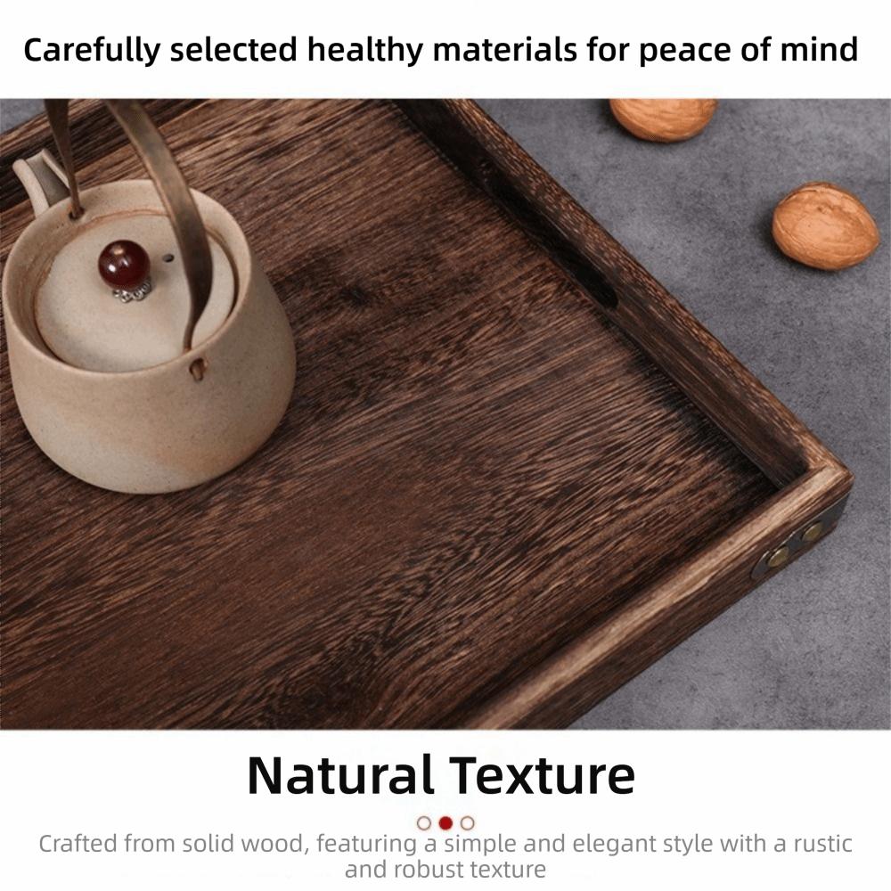 Rectangular Charcoal Tea Set Tray Wooden Wood Storage Tray Decorate Tray Display Plate  Tea Fruit