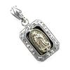 Silver One Bi Sterling Silver 925 Gold Our Lady of Guadalupe Square Box Gold Pendant Necklace for Men