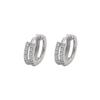 925 Sterling Silver Diamond Circle Earrings - Trendy Celebrity Style for Women