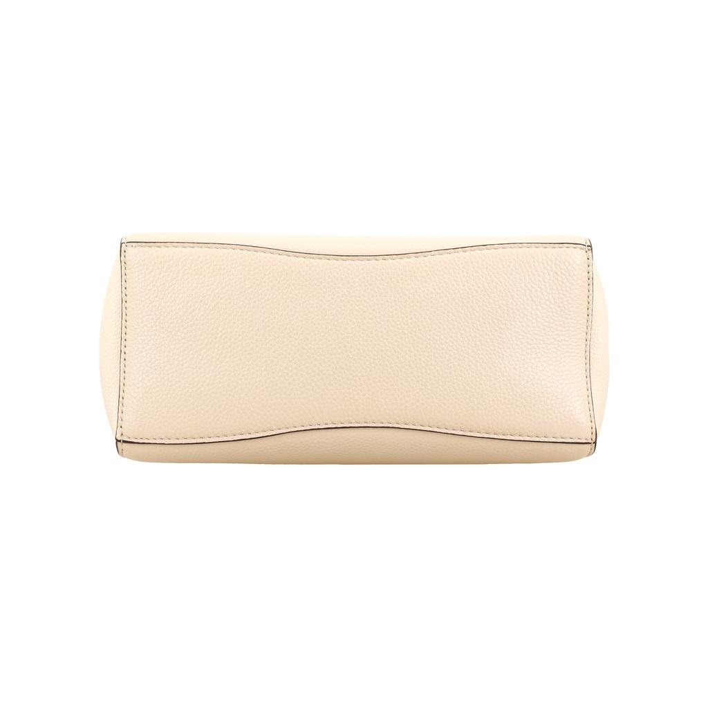 Tory Burch Mcgraw Logo Magnetic Closure Leather Bucket Bag Crossbody Shoulder Bag Women Bags Cream-White 73338-724