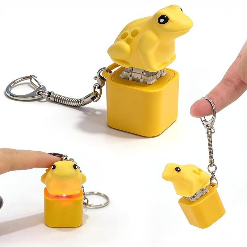 Seagull Mine USB Clicky Keyboard Fidget Button Keychain LED Sound Stress Relief Sensory Toy for Teens Birthday Gift