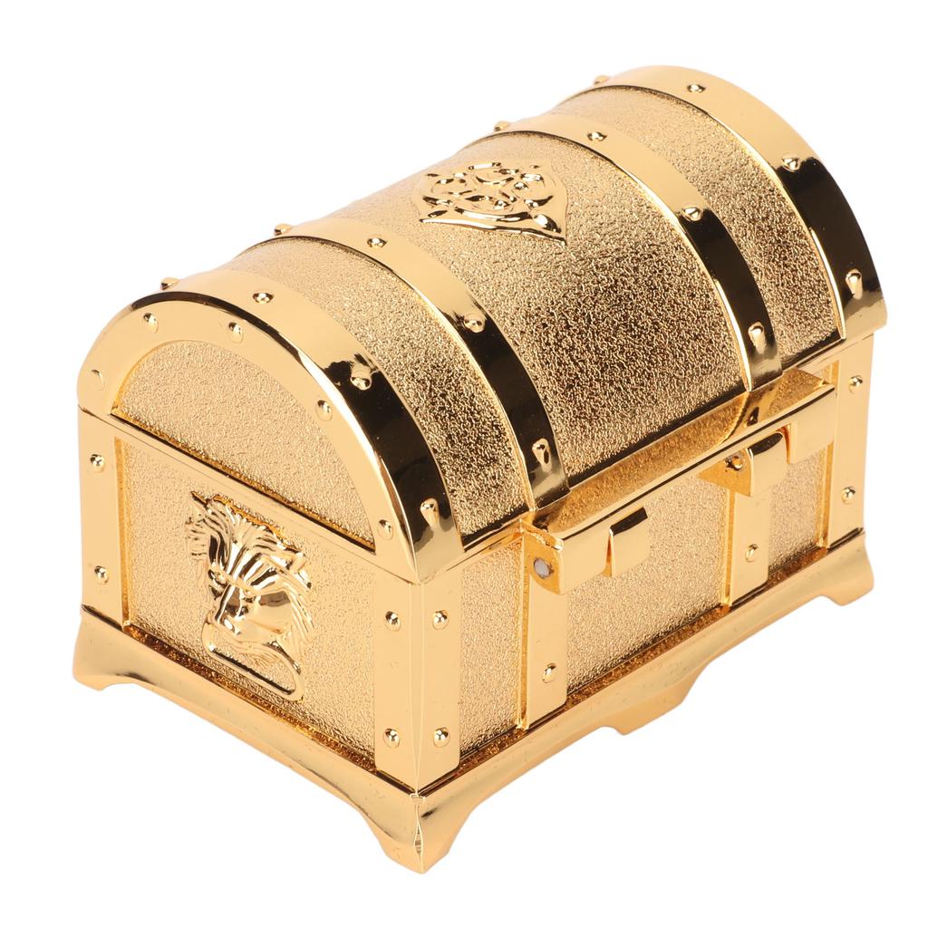 Vintage Jewelry Box Gold Color Retro Style Zinc Alloy Scratch Proof Small Jewelry Box for Rings Earrings Necklace S