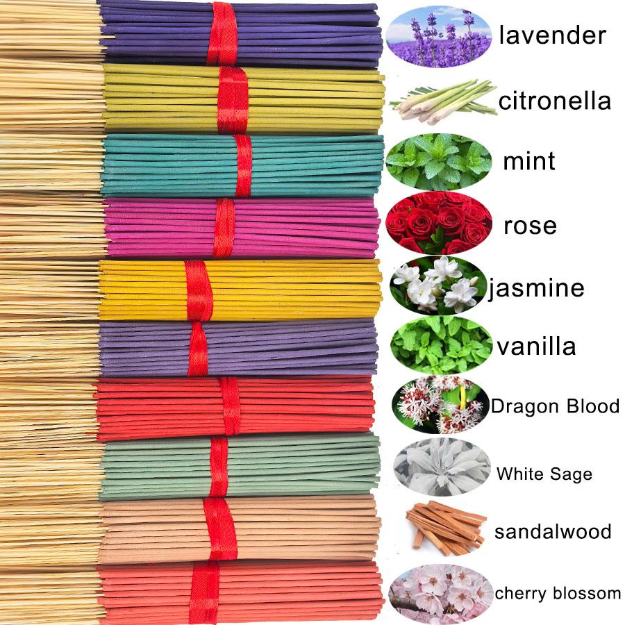 7 Sets of 140 Incense Sticks Available in Four Seasonal Sets: Rose Lavender Sandalwood Jasmine Mint Cherry Blossom Herbal and Dragon Blood Wood with