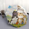 1pc Seven Happy Cats Automatic Opening and Closing Umbrella, Lightweight 3-Fold, With Cute Cartoon Characters, Suitable for Home, Outdoor and Dai