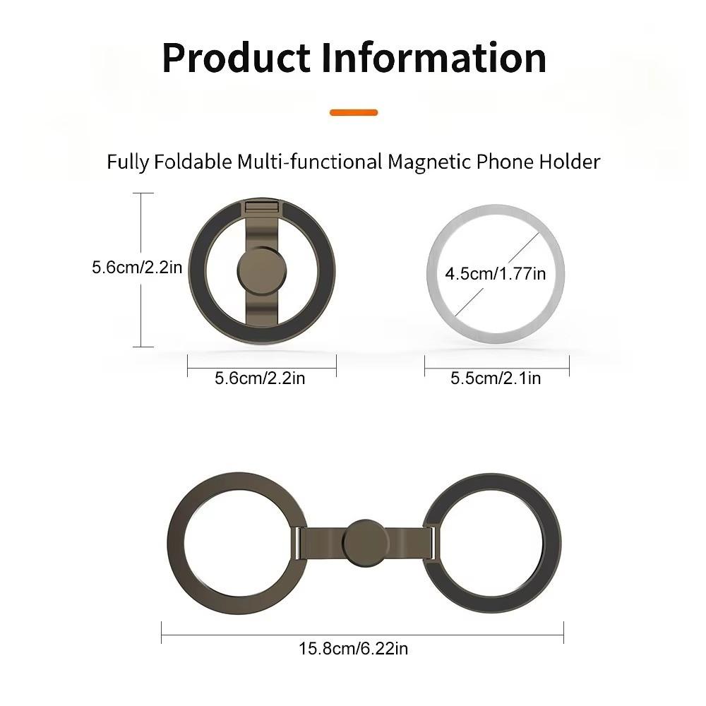 Double Sided Magnetic Magnetic Phone Ring Holder Foldable Magnetic Phone Grip Car