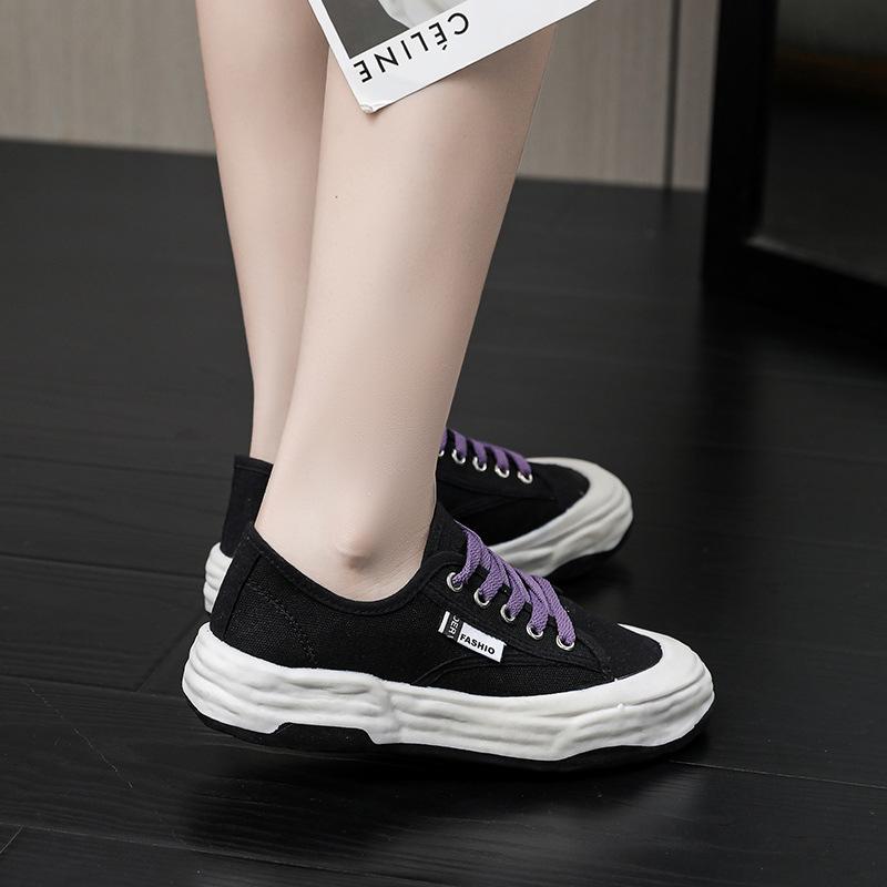 Women's Shoes New Fashionable Korean Version of Breathable Canvas Shoes for Female Students Casual Mesh Trendy Street Clapper Shoes