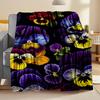 1pc Warm Floral-Themed Flannel Blanket Sofa Blanket Travel Homecoming Gift Blanket Soft and Warm Nap Blanket for Sofa Couch Office