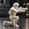 Special Warfare Action Figure 3D Printed Forces Soldier Figurine, Kneeling Tactical Model, DIY Paintable Blank Tabletop Decor, Gift for Military