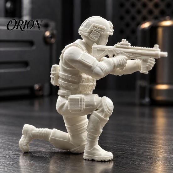 Special Warfare Action Figure 3D Printed Forces Soldier Figurine, Kneeling Tactical Model, DIY Paintable Blank Tabletop Decor, Gift for Military