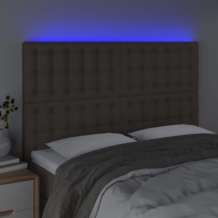 VidaXL Tête de Lit à LED Meuble de Chambre à Coucher Accessoire de Lit Double Tête de Cadre de Lit Intérieur Taupe 3122860