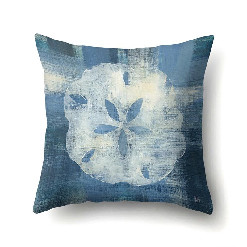 Blue Ocean Seaweed Polyester Pillow Case Car Decoration Home Print Pillow Bedside Sofa Waist Cushion Cover