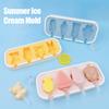 Stampo per Gelato in Silicone con Coperchio Anti-Sversamento e Antipolvere 4 Cavità Forme Carine Stampo per Ghiaccioli Facile da Sformare Maker per Ghiaccioli per Bambini Festa Estiva