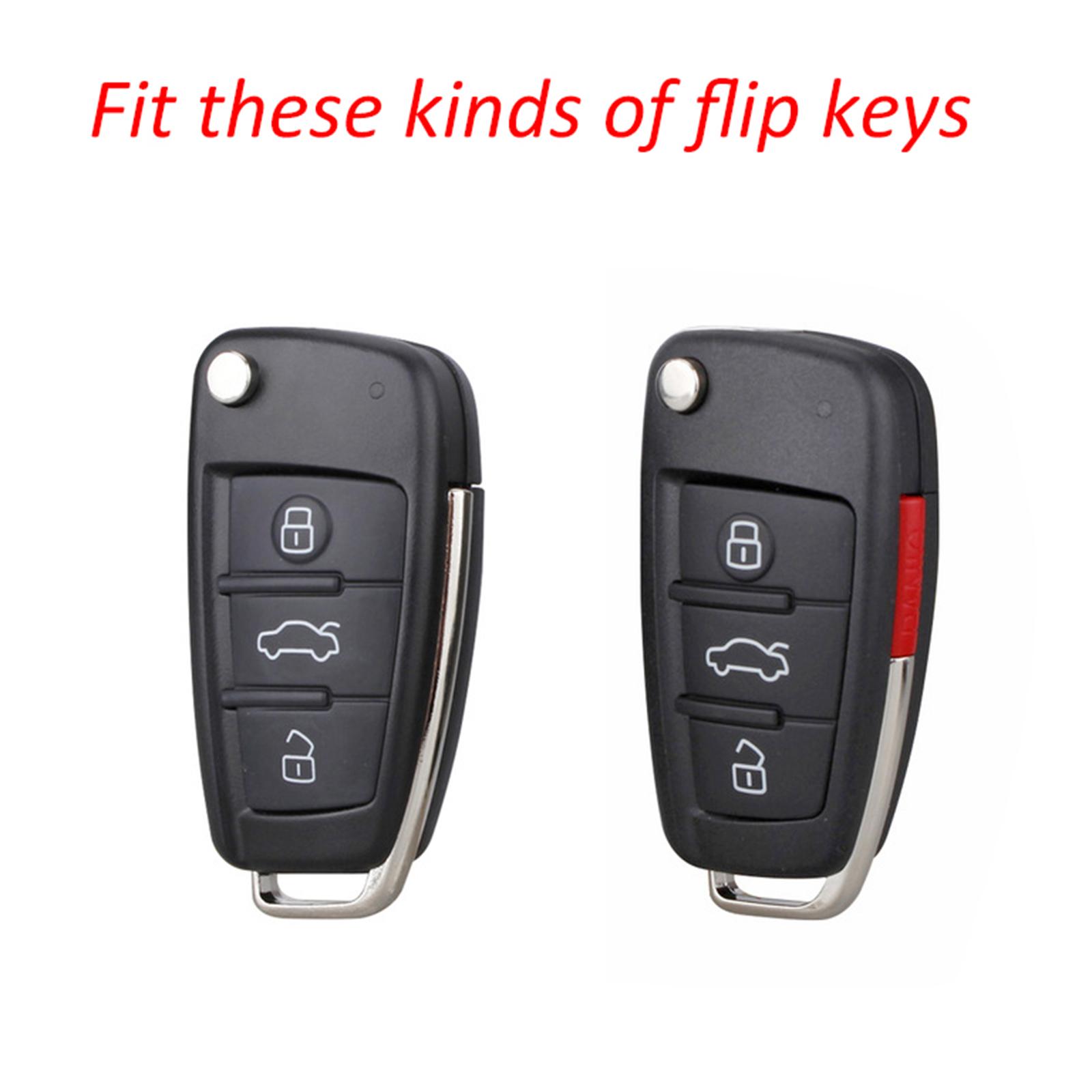 Leather Silicone Car Key Case Cover With Buckle For
