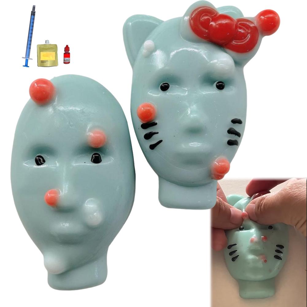 Funny Pimple Popper Acne Relief Toy Silicone Homemade Pinching Decompression Toys Weird Alien Design Stress Relief Squeeze Toys