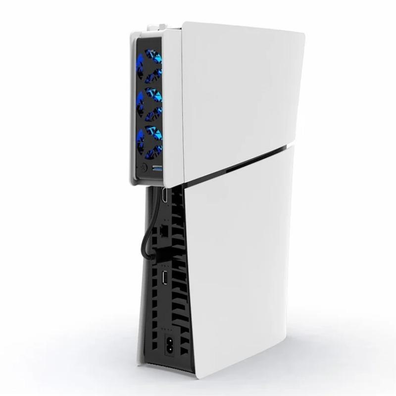 Cooling Fan for PS5 Slim Console 3 Speeds Adjustable Cooler Fan with LED Light