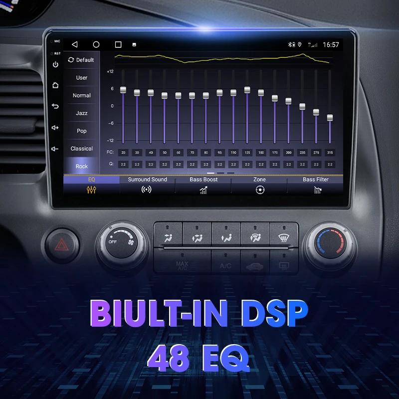 2 Din Android 12 Car Radio For Honda Civic 8 2005 - 2012 Multimedia Video Player GPS Navigation Stereo 4G WIFI Carplay Auto RDS