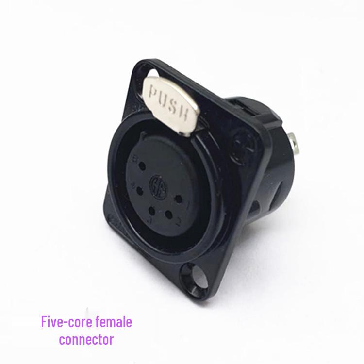 Black Metal XLR Audio Connectors: 3-Pin, 4-Pin, 5-Pin Male & Female Microphone Sockets