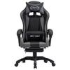 Gaming Chair with Footrest Gray and Black Faux Leather