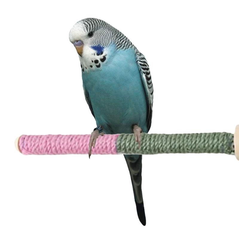 Juego de 4 Perchas Rascadores de Afilado para Loros Soporte para Pájaros Juguete para Jaula Palo Estante Juguete Percha de Afilado Suministros