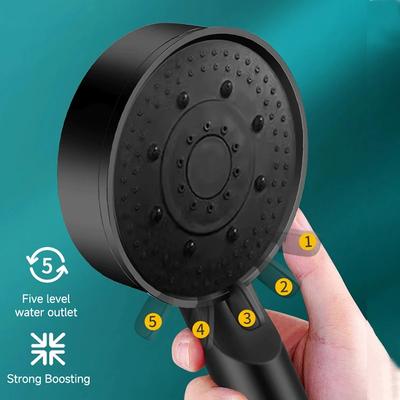 Pommeau de douche à pression augmentée 5 modes Multifonction Réglable Grande Douche d'eau Buse Massage Accessoire de salle de bain Douche de pluie
