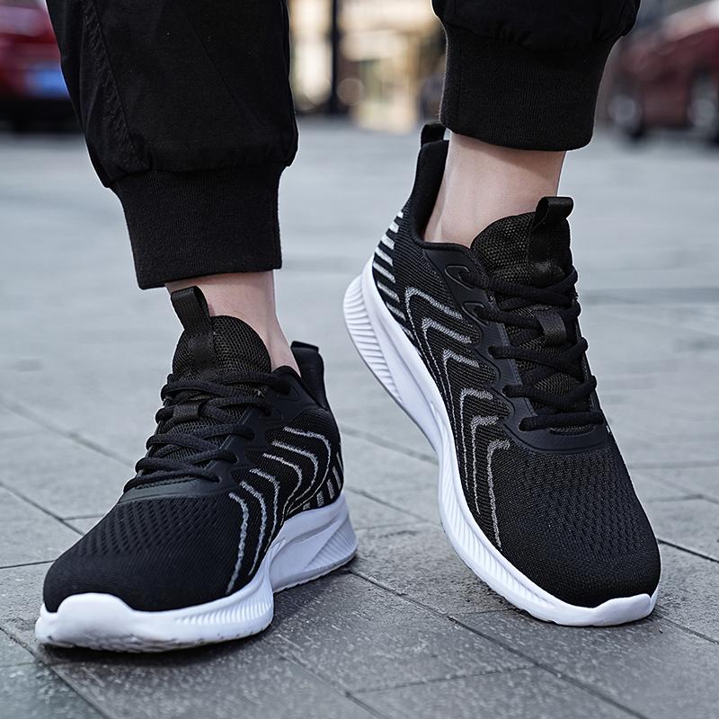 Mesh men's shoes Breathable flying woven lightweight student youth soft sole non-slip trend sports casual running shoes