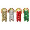 Set of 4 Sequined Fabric Christmas Tree Bowknot Ornaments for Holiday Tree Door Handle, Classrooms, Shop Window Display