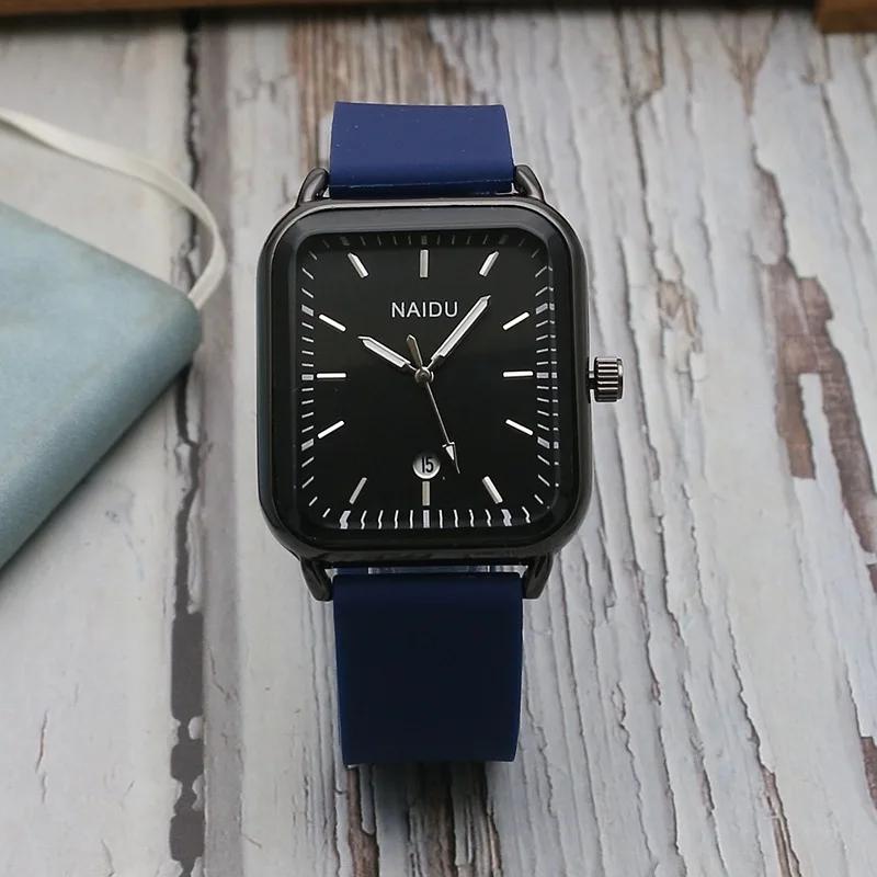 Rectangle Calendar Male Female Watch Fashion Student Silicone Watch Belt Simple Quartz Watch Relogio Feminino Zegarek Damski