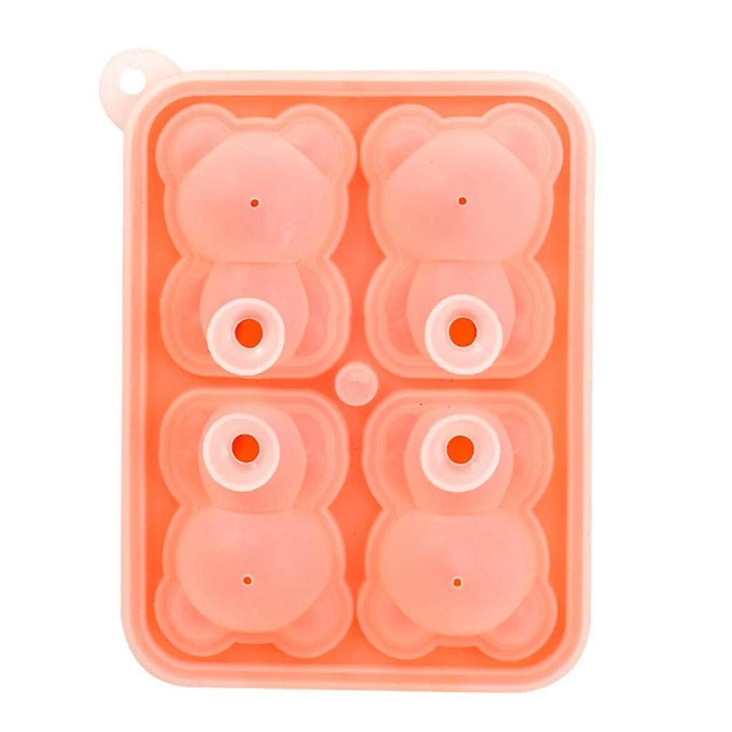 1pc New Four Grid Bear Ice Cube Mold Silicone Ice Grid Home Ice Cream Ice Cream Frozen Ice Ball Ice
